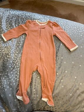 cloud island Rusty Rose Footed One-Piece with Cream Trim